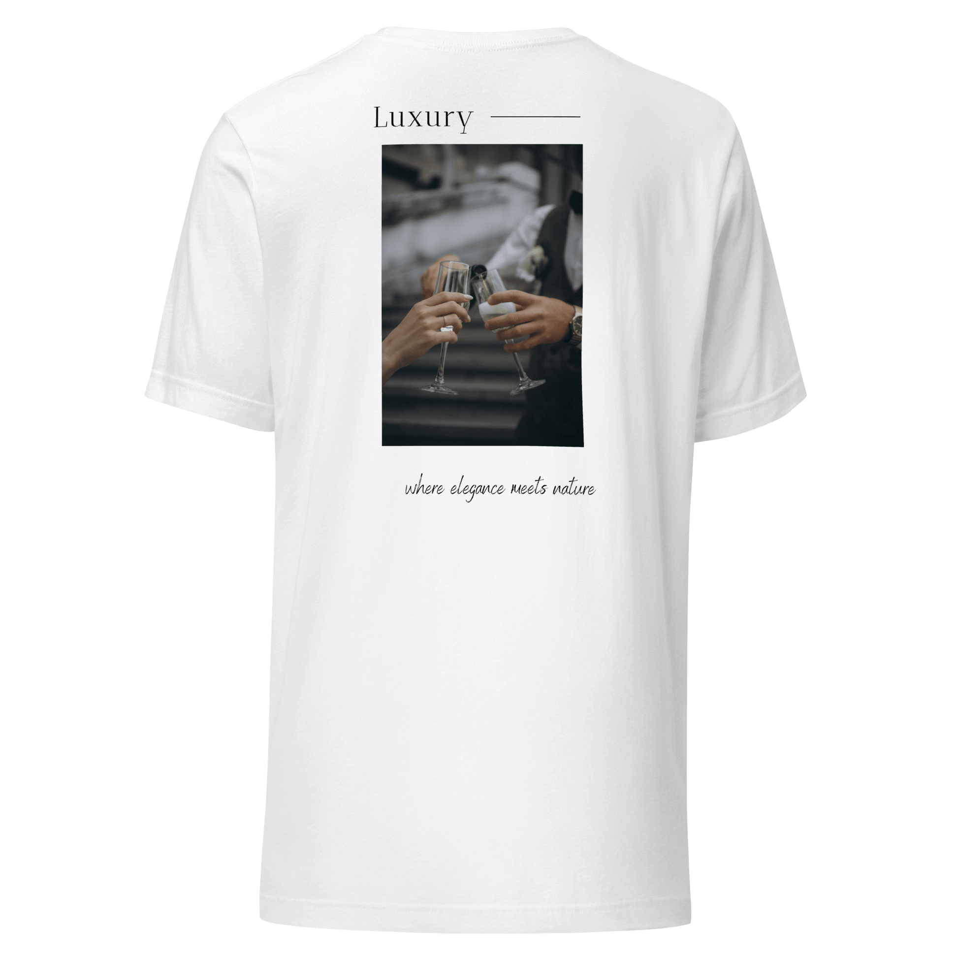 White unisex T-shirt with a clean, unbranded back. Designed with a structured fit and high-quality fabric, making it a versatile staple for any wardrobe.